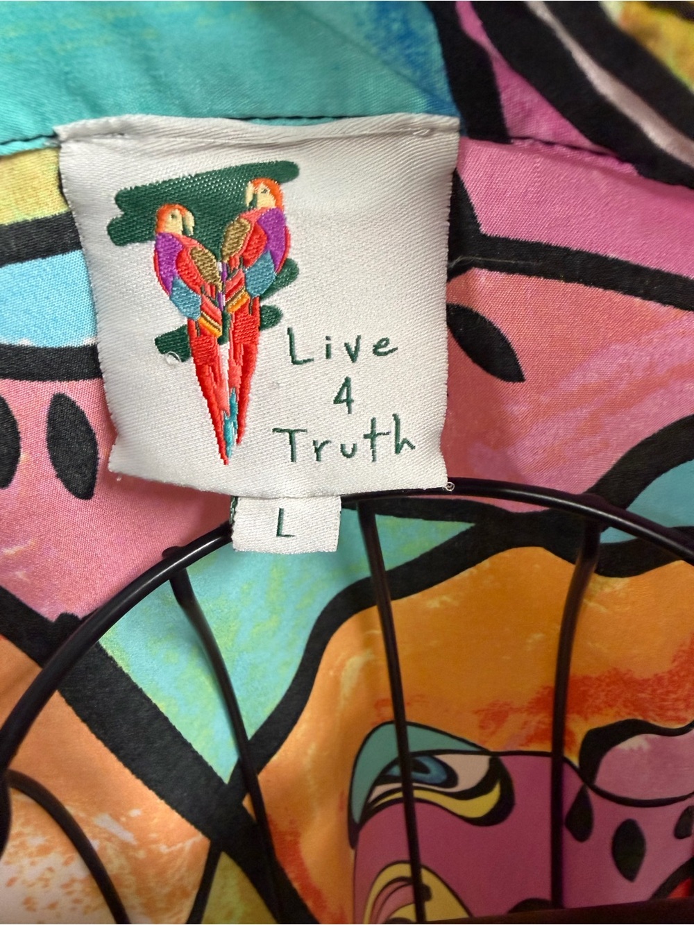 Anthropology Live 4 Truth Womens Large Cropped Tropical Blouse Bohemian Abstract - Picture 3 of 12